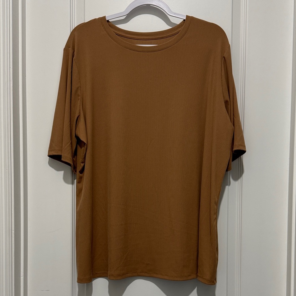 Women’s Nine West Tan Short Sleeve Tee - 2x